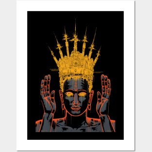 Basquiat Inspired Black King Posters and Art